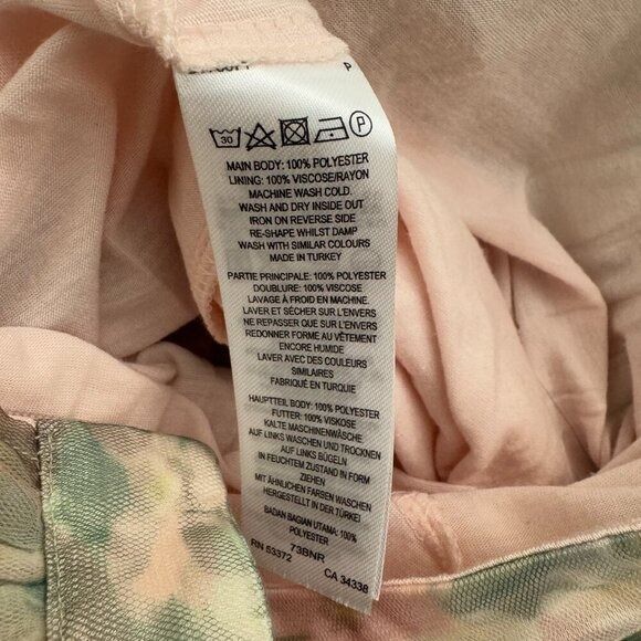 French Connection Floral Apple Mesh Knee-Length A-Line Skirt, Size 4 - Picture 6 of 6